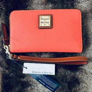 Dooney & Bourke Coral Leather Wristlet Wallet